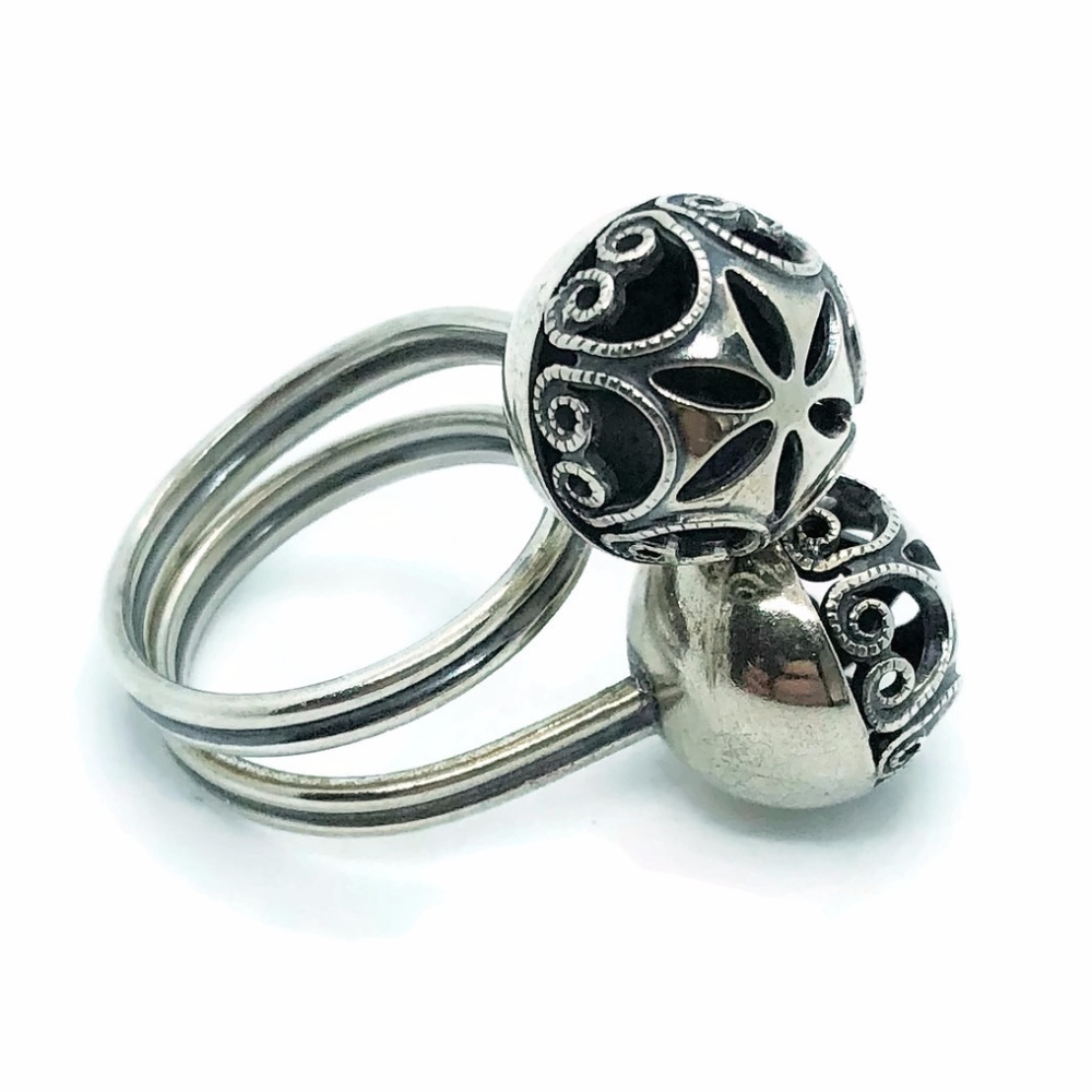 BEAU Sterling Silver Filigree Statement Ring Sz 6